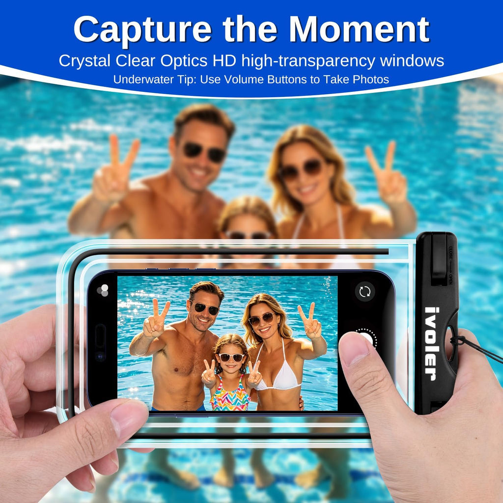 2-Pack Waterproof Phone Pouch, Cell Phone Dry Bag for iPhone 17/16/15 Pro Max, Samsung S26/S25 Ultra, Waterproof