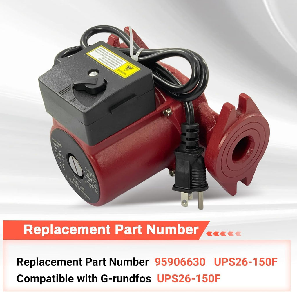 59896770 Circulator Pump 1/3HP 115V Compatible with Grundfos UPS26-150F