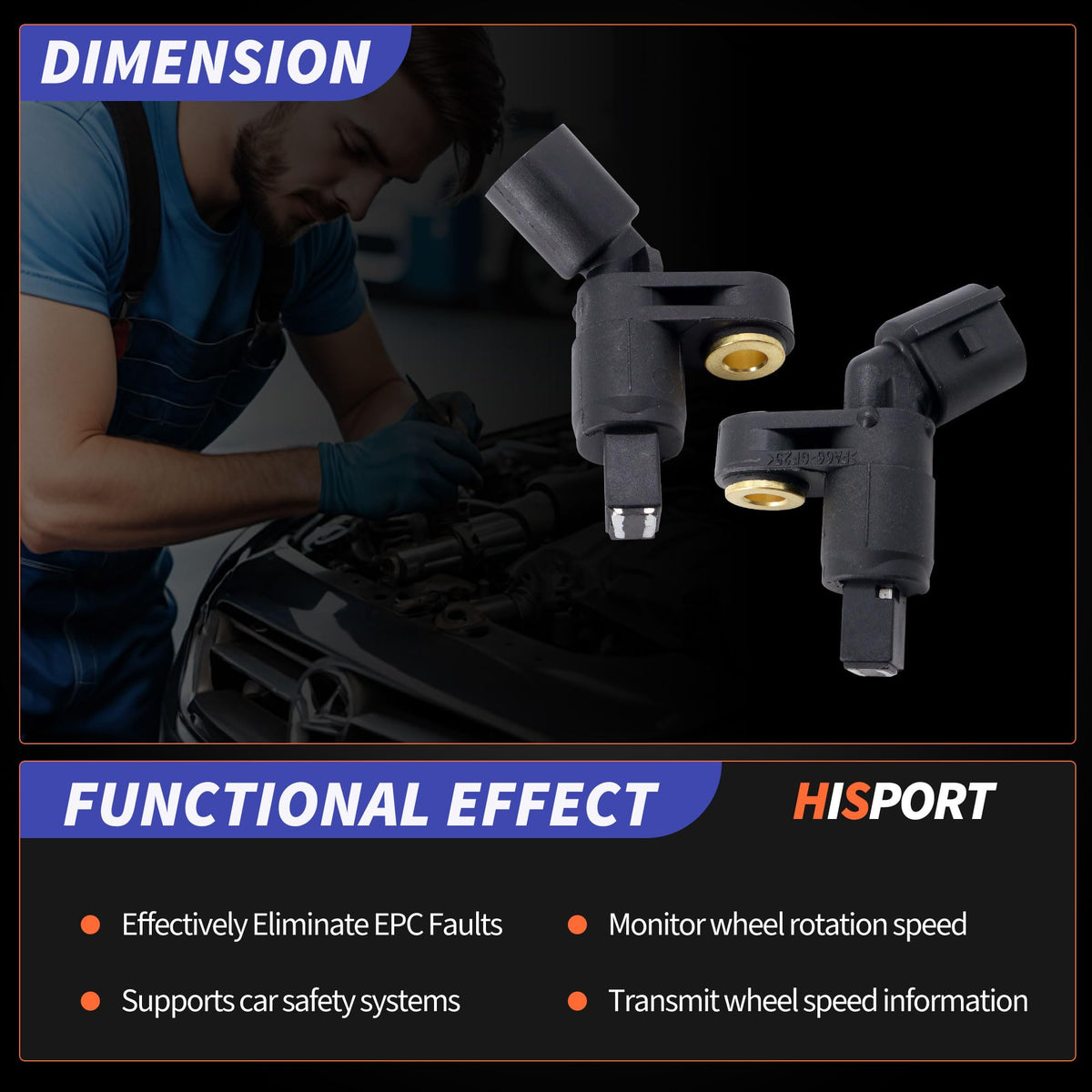 HiSport ABS Wheel Speed Sensor for VW Golf Jetta Beetle Audi TT
