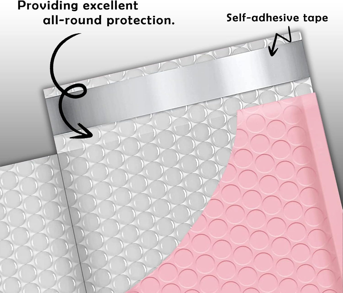 Light Pink Poly Bubble Mailers 10.5x16 10 Pack Usable 10.5x15