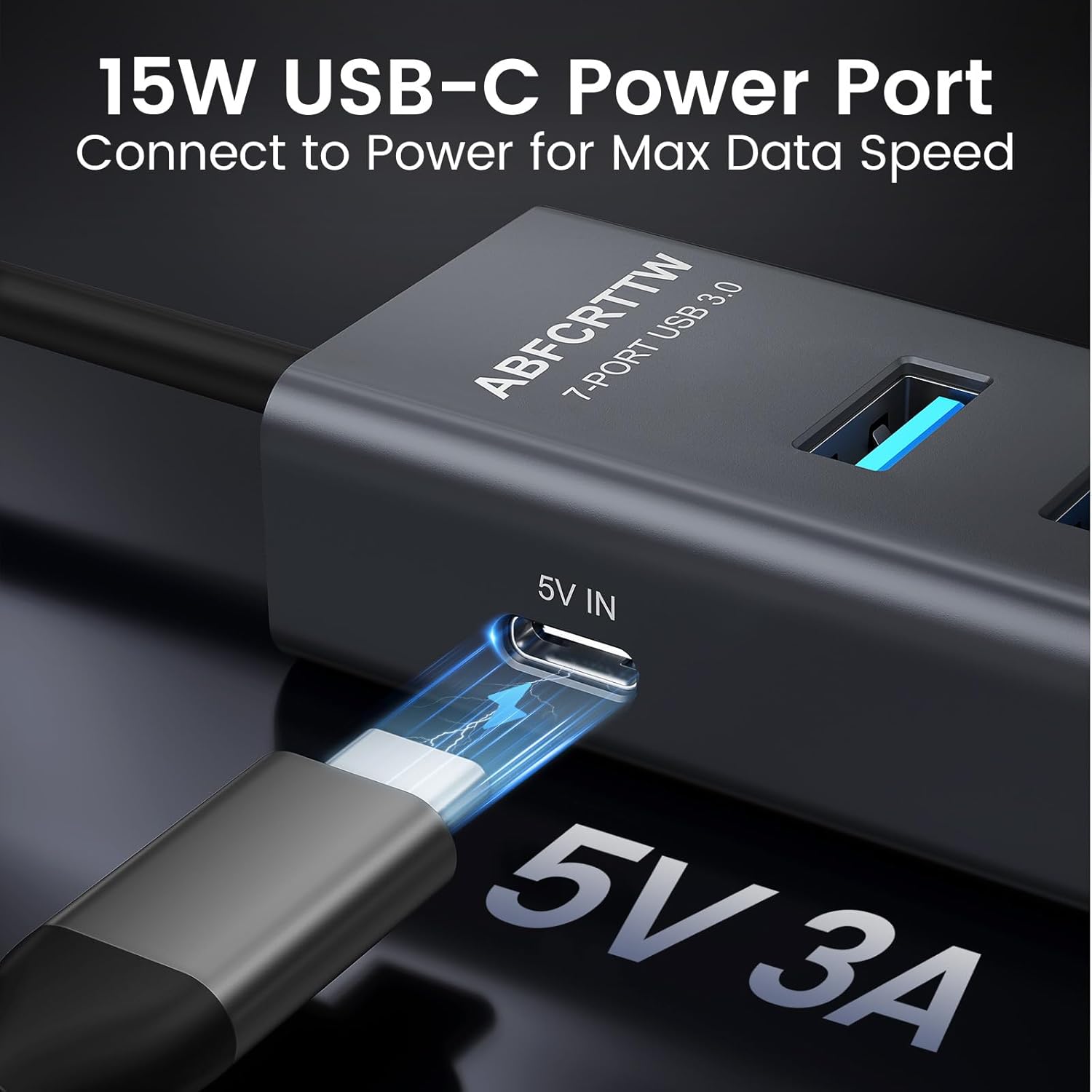 USB C to USB Hub Multiport Adapter, Aluminium 7-Port USB C Hub Multiport Adapter, USB Extenders, USB c Splitter for