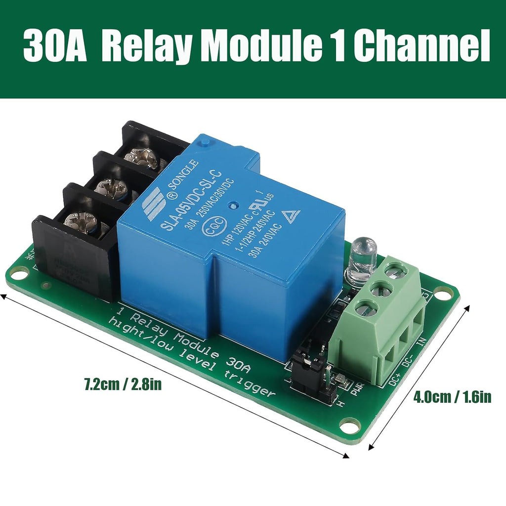 DIANN 2pcs 5V 30A 1-Channel Relay Module High Low Level Trigger with Optocoupler Isolation Load for PLC Automation Equipment Control Industrial Control