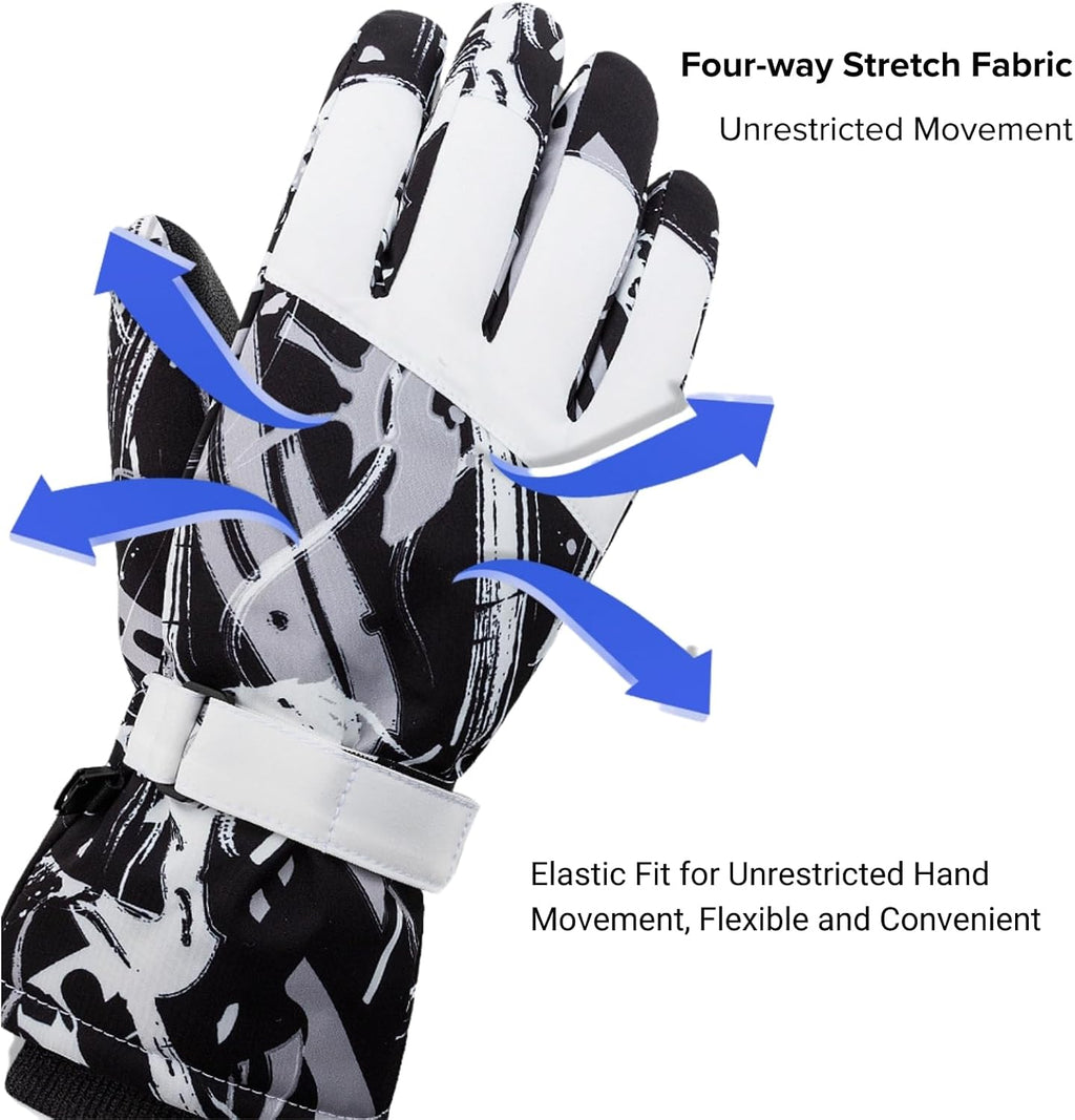 Winter Ski Gloves Waterproof Windproof Snow Gloves Thermal Insulated Touchscreen with Pocket for Men Women Cycling