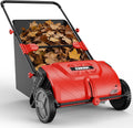 Push Lawn Sweeper, 26-Inch Leaf Sweeper for Lawn Push with 3.5 cu.ft.Hopper Bag, Adjustable Brush Height, Lightweight