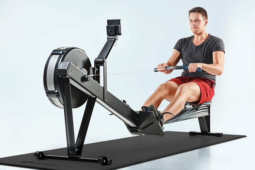 Rowing Machine Mat for Hydrow, Concept 2, Peloton Rower,Treadmill | Extra-thick PVC, Sweat and waterproof, Non-slip