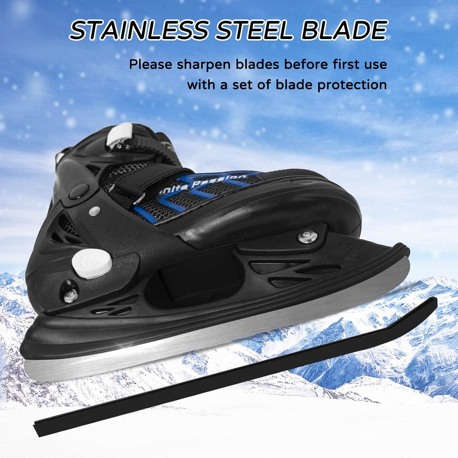 Kids Ice Skates Adjustable Boys or Girls Adult Ice Hockey Skates Lace-Up Ice Skate Youth for Beginner with Breathable