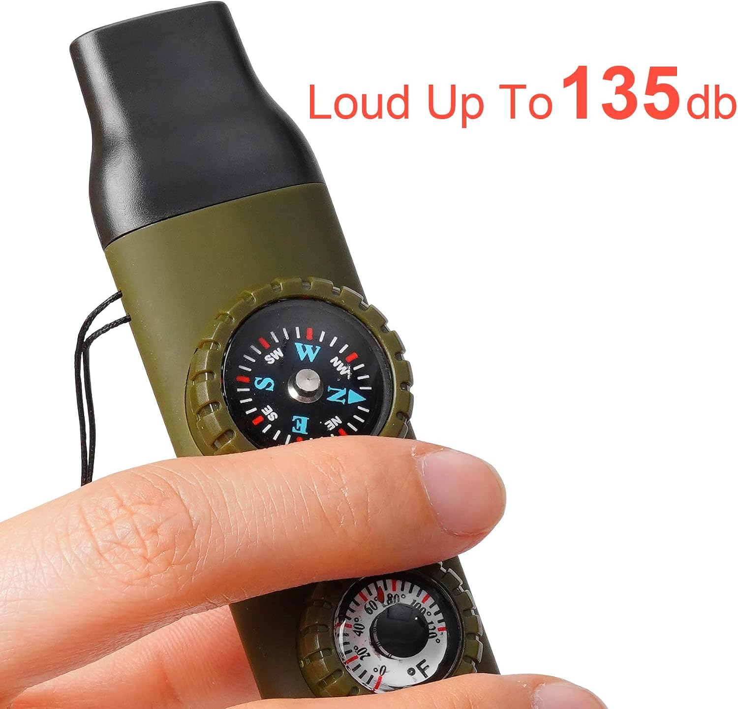 Emergency Survival Safety Whistle，Whistle for Kids with Lanyard,Compass,Thermometer,Ideal for Kayaking, Boating