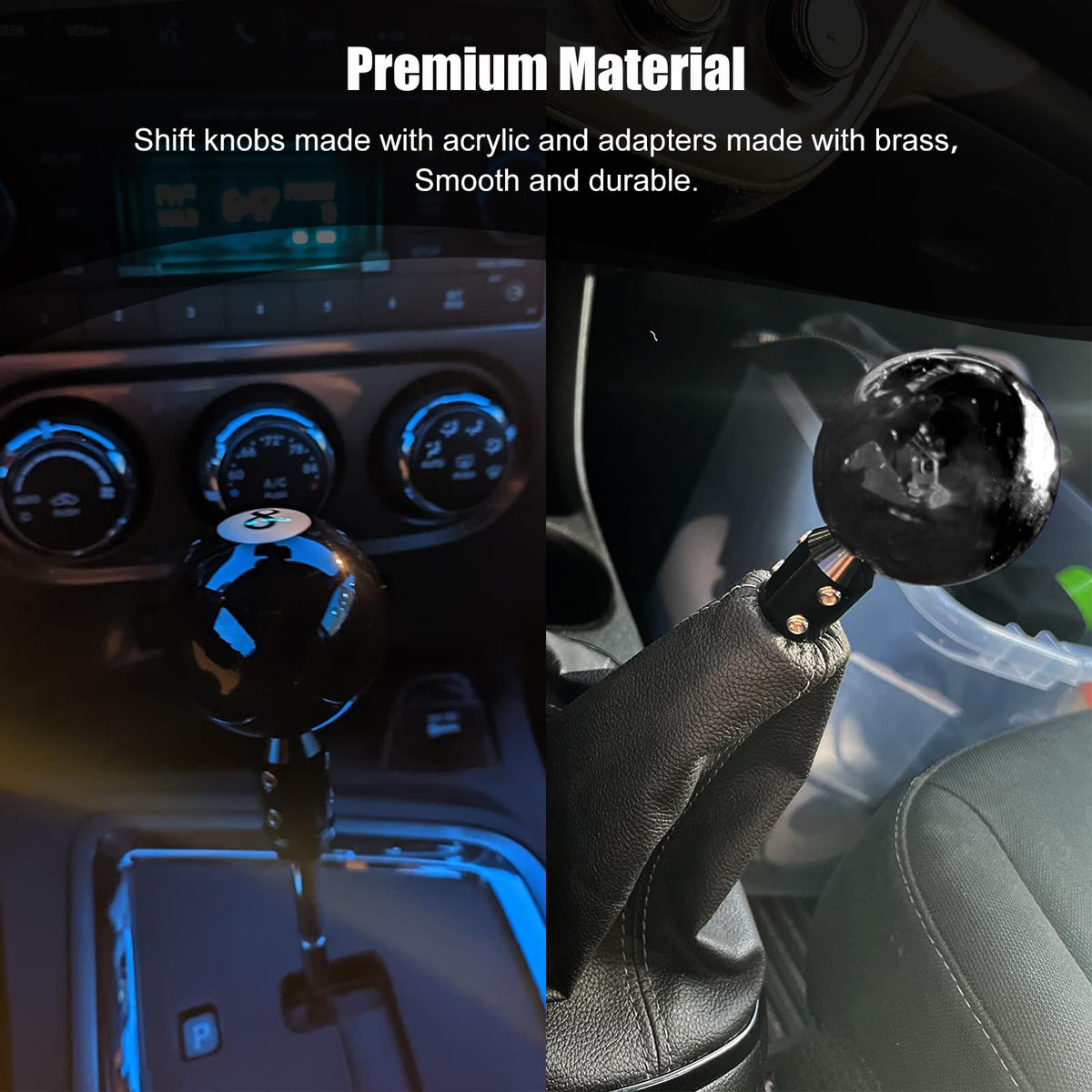 RYANSTAR 8 Ball Shift Knob Compatible with Manual Shifters Black