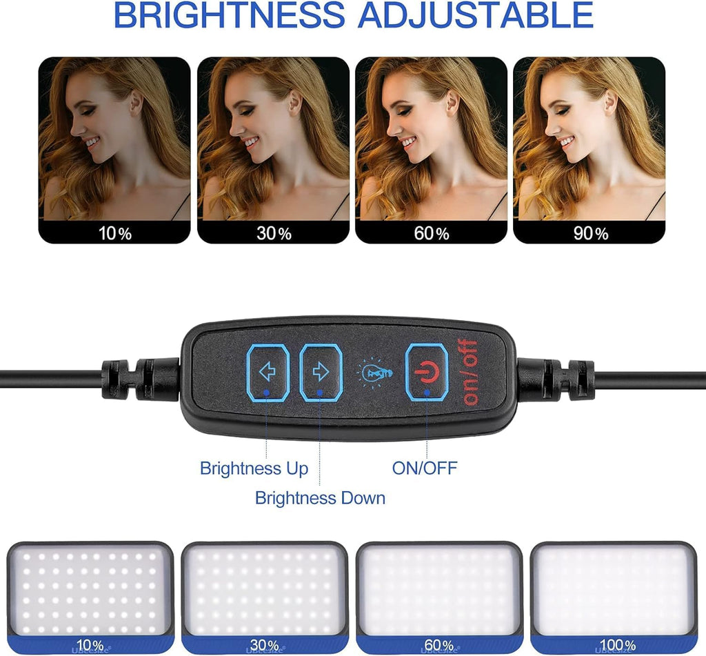 LED Video Light Kit, 2Pcs Dimmable Continuous Portable Photography Lighting with Adjustable Tripod Stand & 5 Color