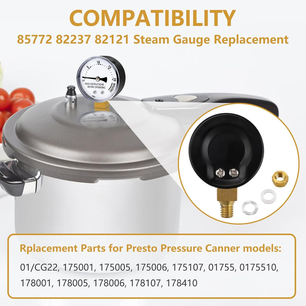 85772 Pressure Cooker Steam Gauge for Presto Pressure Canner 82237 82121
