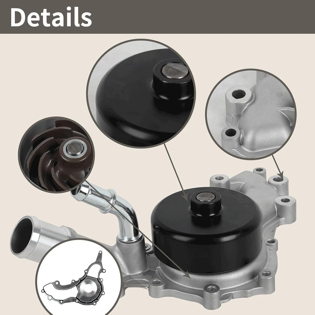 AW6169 Water Pump & Gasket Fit for Dodge Challenger/Avenger/Charger
