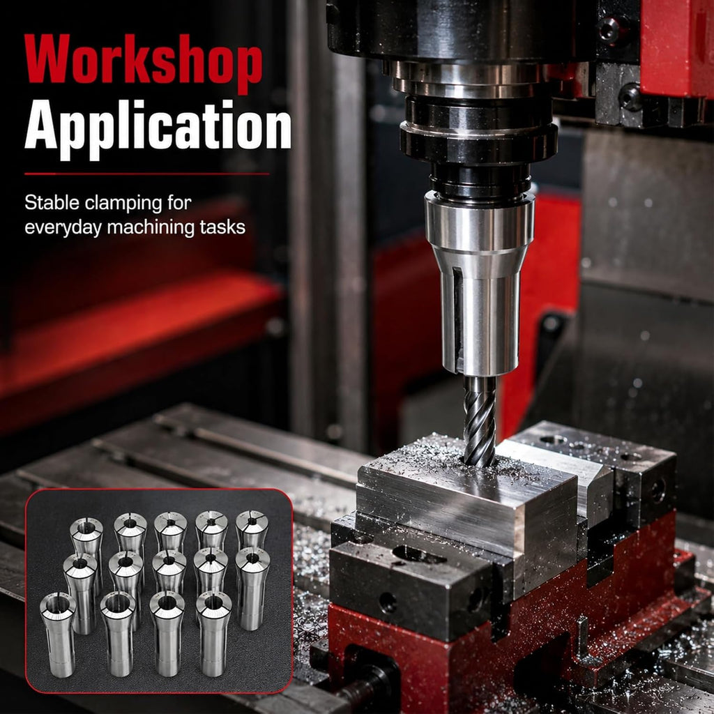 Nakkaa 13Pcs R8 Collet Set 1/8" to 7/8" Compatible with Milling Machines