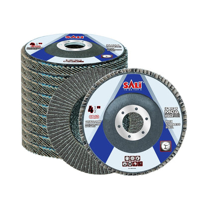 10 Pack Flap Disc 60 Grit 4.5" x 7/8-Inch Sanding Disc Bevel Type #29 Premium and Industrial Angle Grinder Grinding