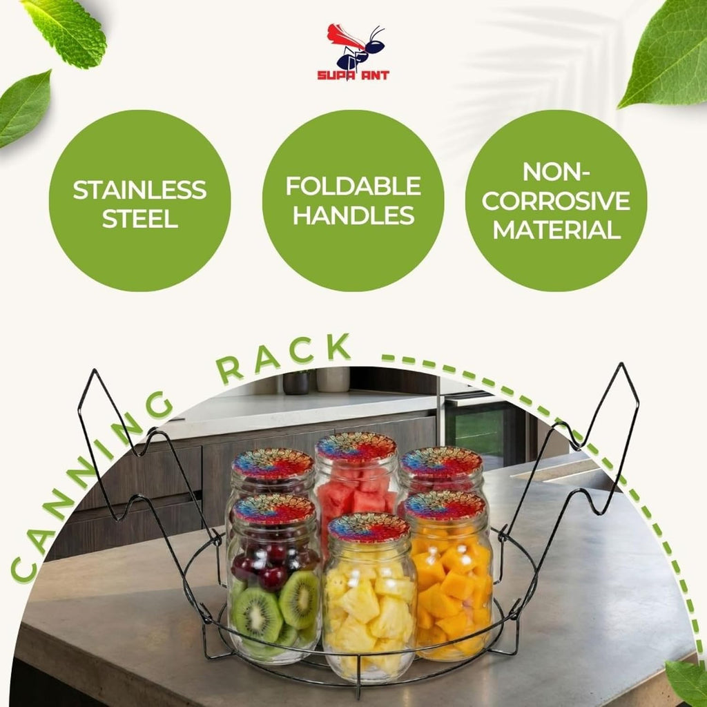 2 Pack Canning Rack for Stock Pot (12 in.) Stainless Steel Canning Jar Rack with Handles – Water Bath Canning Rack