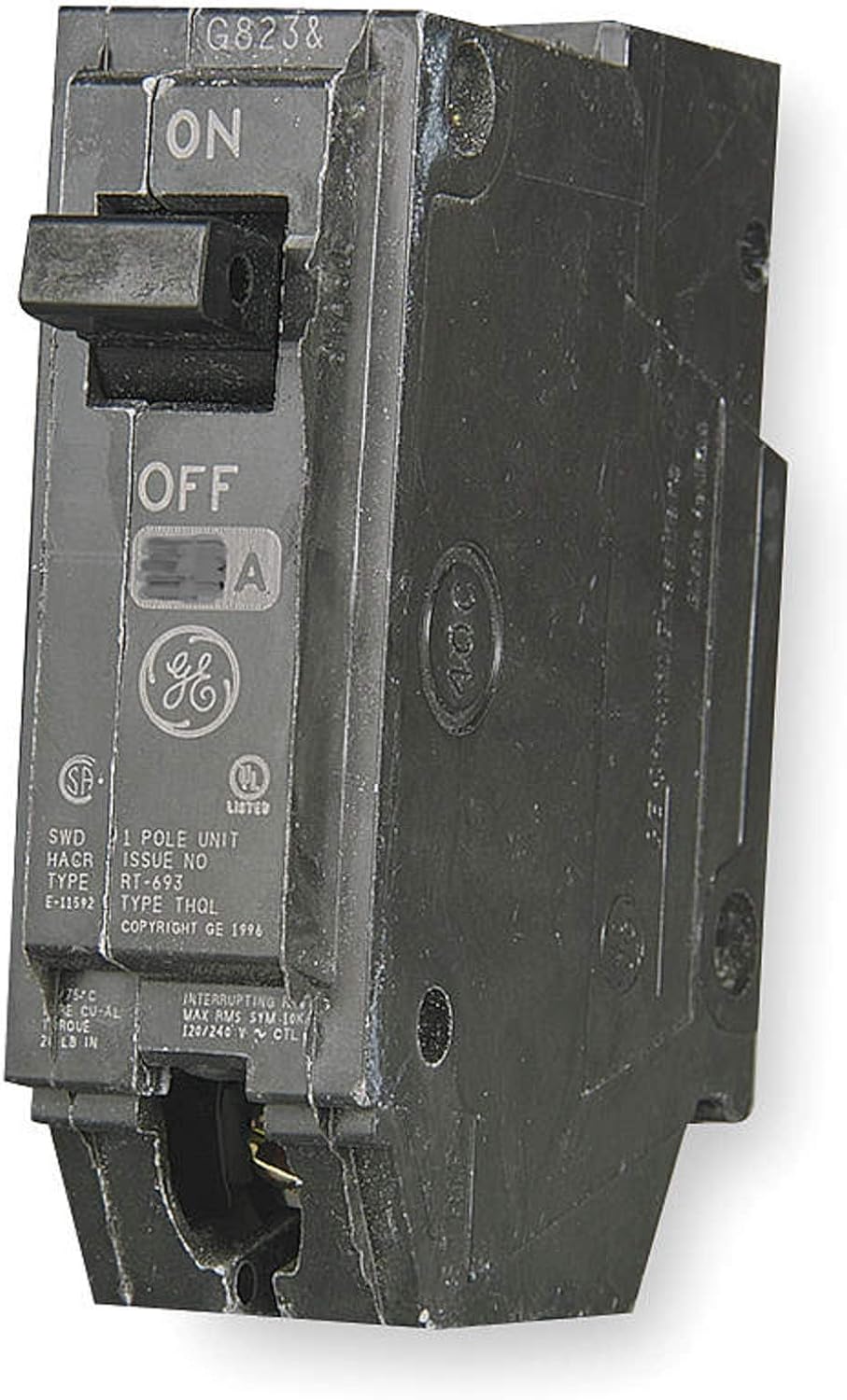Ge Circuit Breaker,20A,Plug in,120/240V,1P THQL1120HM - 1 Each