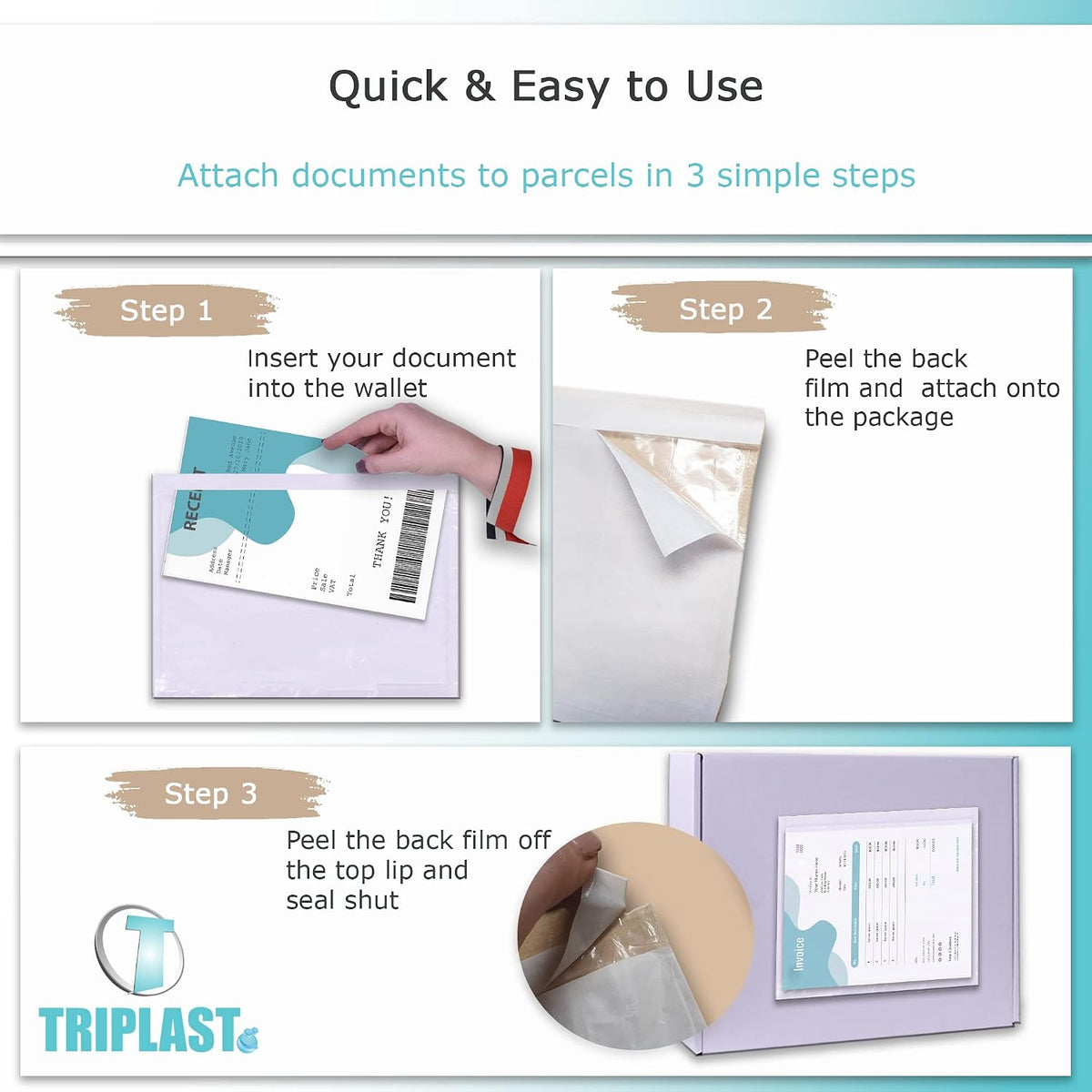 100 x A7 Plain Document Enclosed Wallet (95 x 125 mm) | Peel & Seal Clear Plastic Envelopes/Sleeves/Pockets/Wallets |