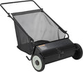 26 Inch Push Lawn Sweeper with 4 Spinning Brushes, 7 Cu.ft Large Capacity Leaf Collector, Adjustable Height Grass
