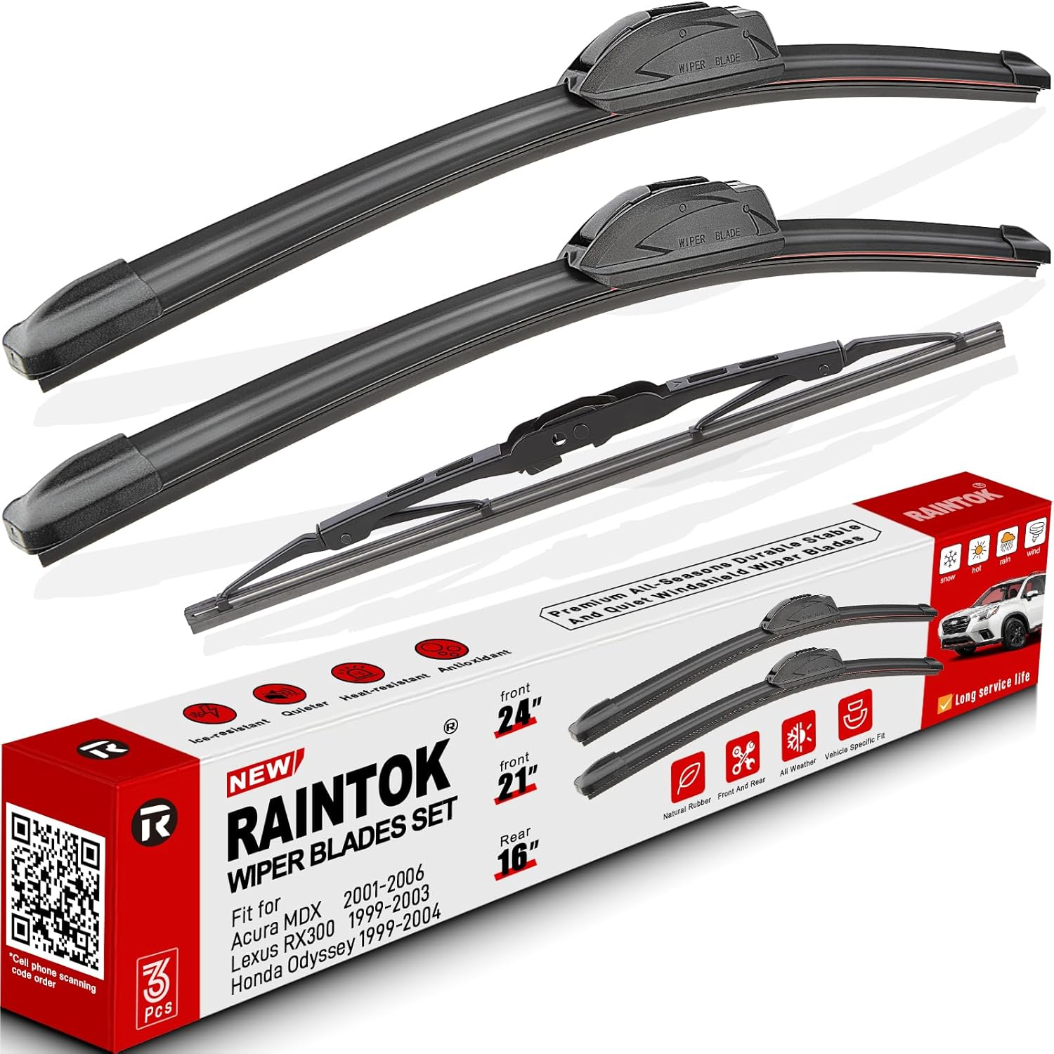 Windshield Wiper Blades Replacement for 1999-2004 Honda Odyssey / 1999-2003 Lexus RX300 Original Factory Quality