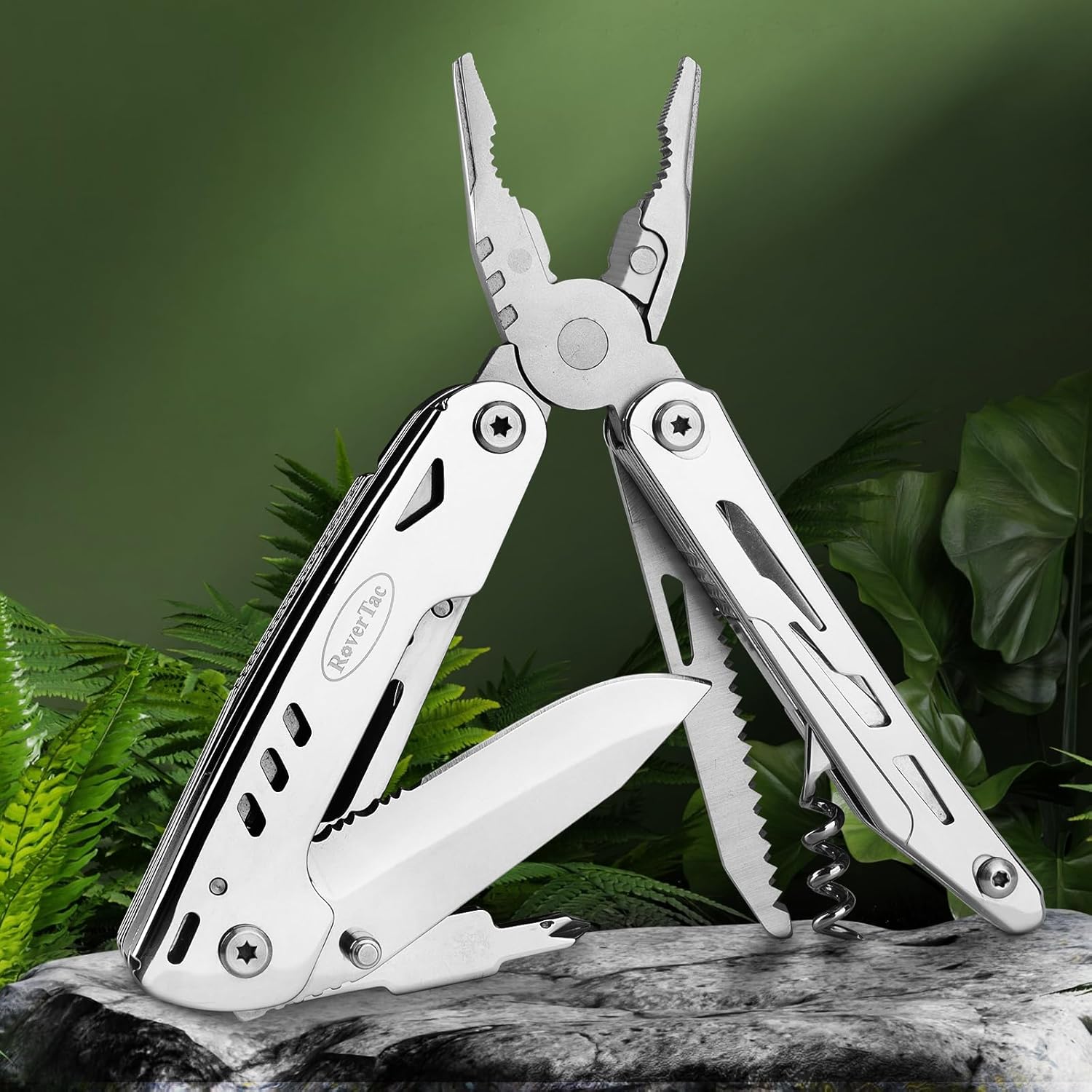 Multi Tool Pocket Knife Tactical Camping Survival Knife Gifts for Men Dad Husband 18 in 1 Multitool Pliers Scissors