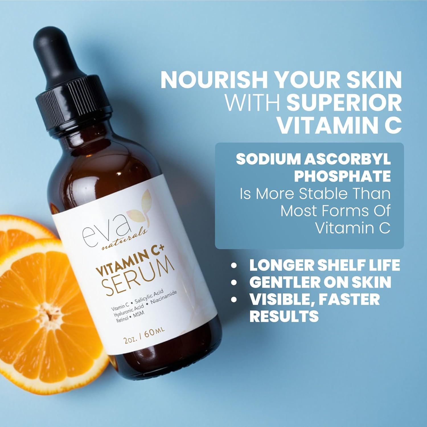 Vitamin C Serum Plus – Facial Serum with Hyaluronic Acid, Niacinamide, Retinol, and Salicylic Acid – Hydrating and