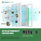 16x20x1 Air Filter 4 Pack, MERV 8 Pleated HVAC Furnace Filter