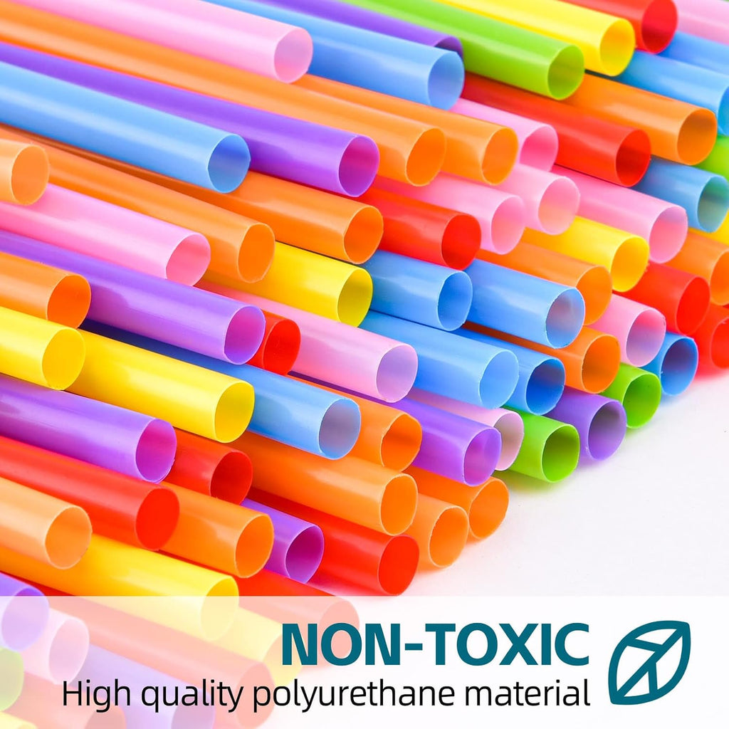 100PCS Flexible Plastic Straws