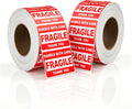 Fragile Stickers 2" x 3", Handle with Care Labels, Permanent Adhesive Small Shipping Stickers for Mailing, Packing
