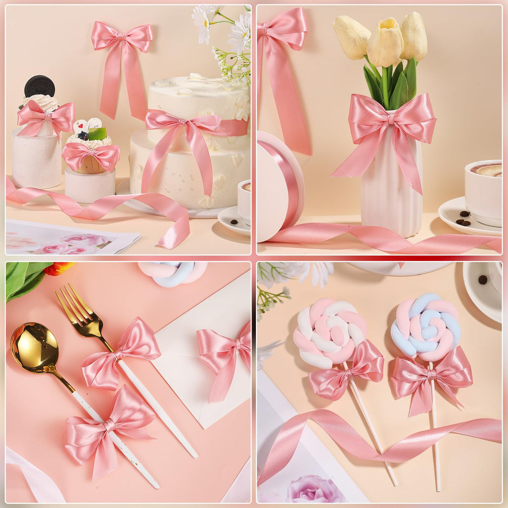 Pink Satin Ribbon 1 Inch x 50 Yards Pink Bow