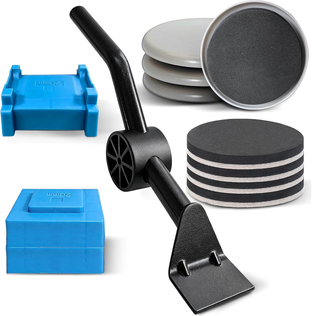 3.5 Inch Furniture Sliders with Lifter Tool, 12 PCS Multi-Surface Movers Kit for Carpet and Hardwood Floors, Heavy