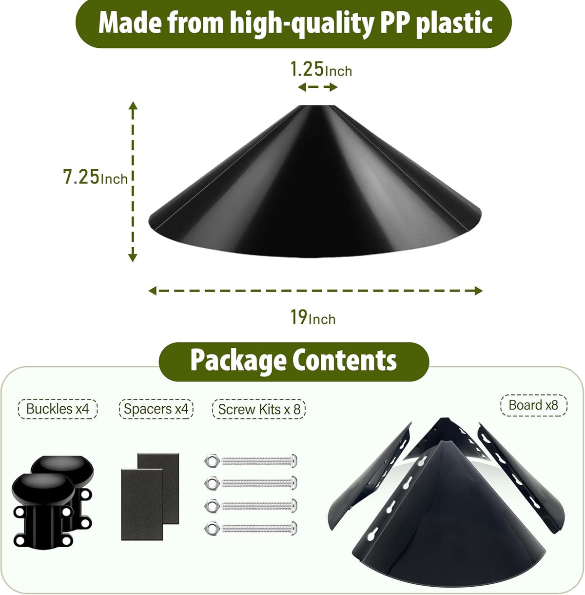 Squirrel Baffle,19-Inch Squirrel Baffle for Bird Feeder Pole,Squirrel-Proofs for Outdoor Shepherd's Hooks，Outside