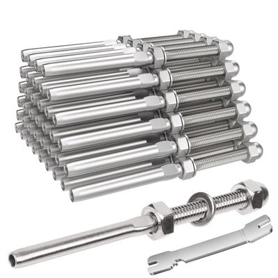 40 Pack 1/8" Cable Railing Swage Threaded Stud Tension End Fitting