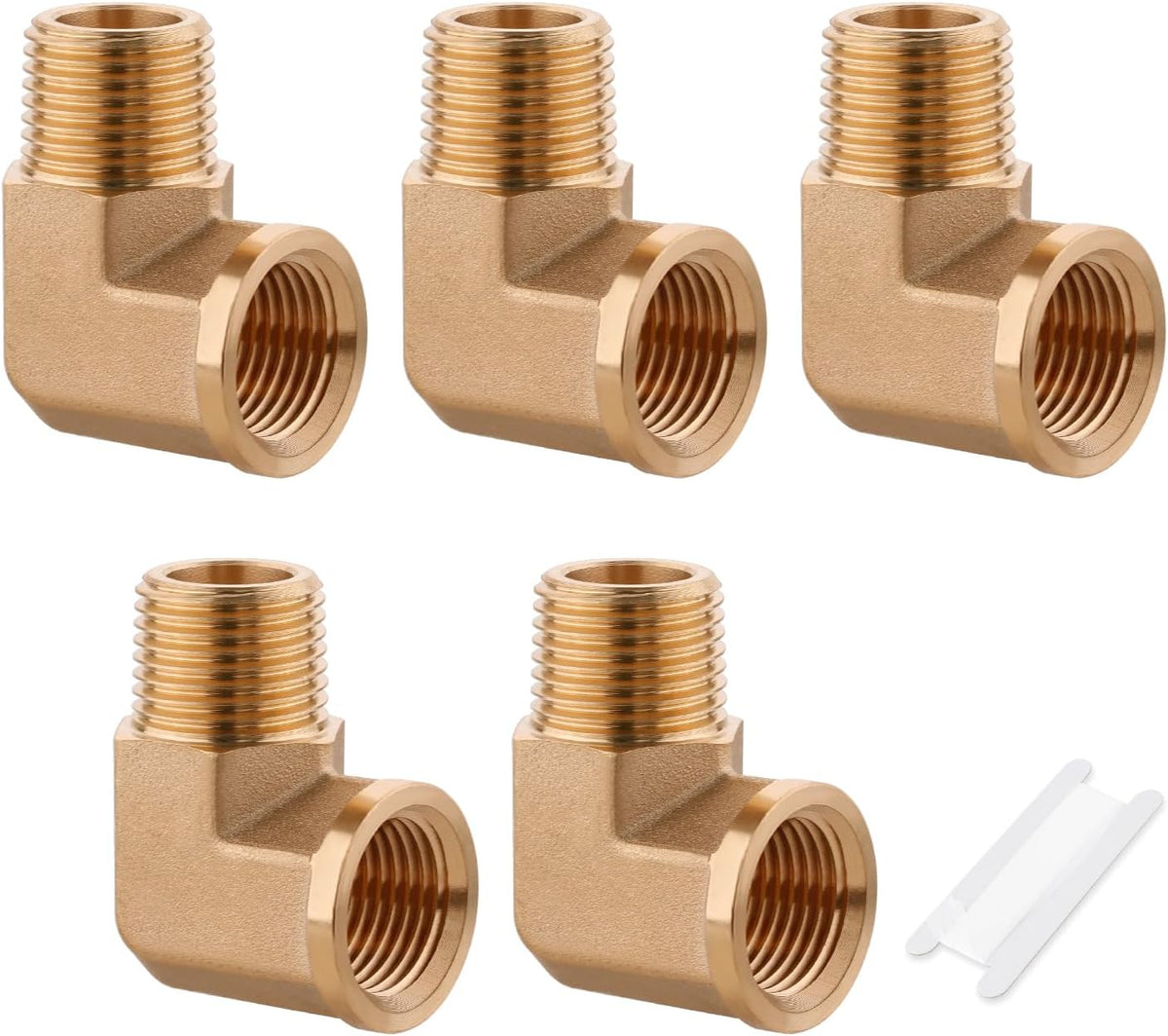 5Pcs Brass Pipe Fittings 90 Degree Street Elbow,1/4" x 1/4"