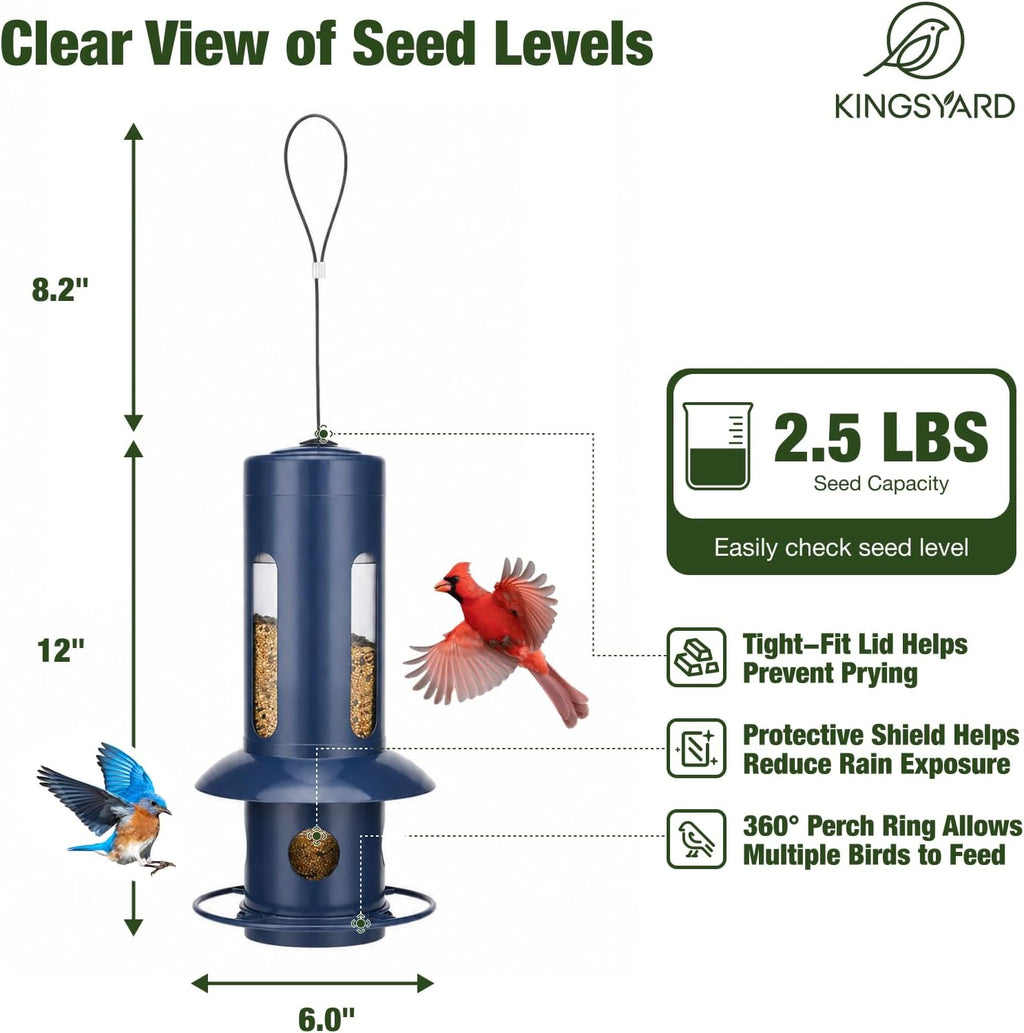 Squirrel Proof Hanging Bird Feeder for Outdoors
