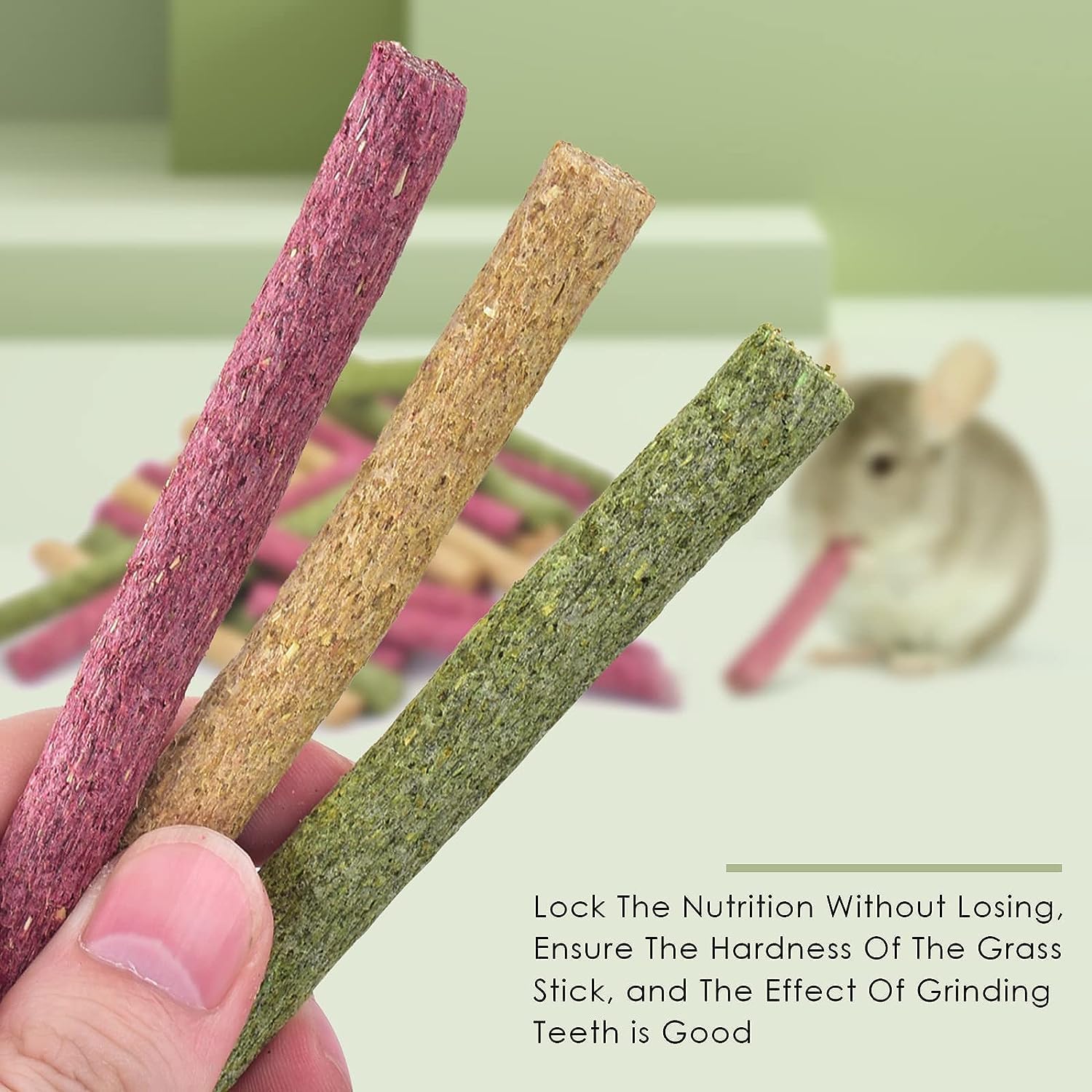 Timothy Hay Sticks,Rabbit Chew Toys for Teeth Natural Molar Sticks Rabbits Treats for Bunnies, Chinchilla Guinea
