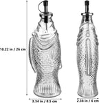 Oil Pitcher for Kitchen Glass Oil Dispenser Bottle Fish Shape Decorative Sauce Container Large Capacity Sauce Bottle