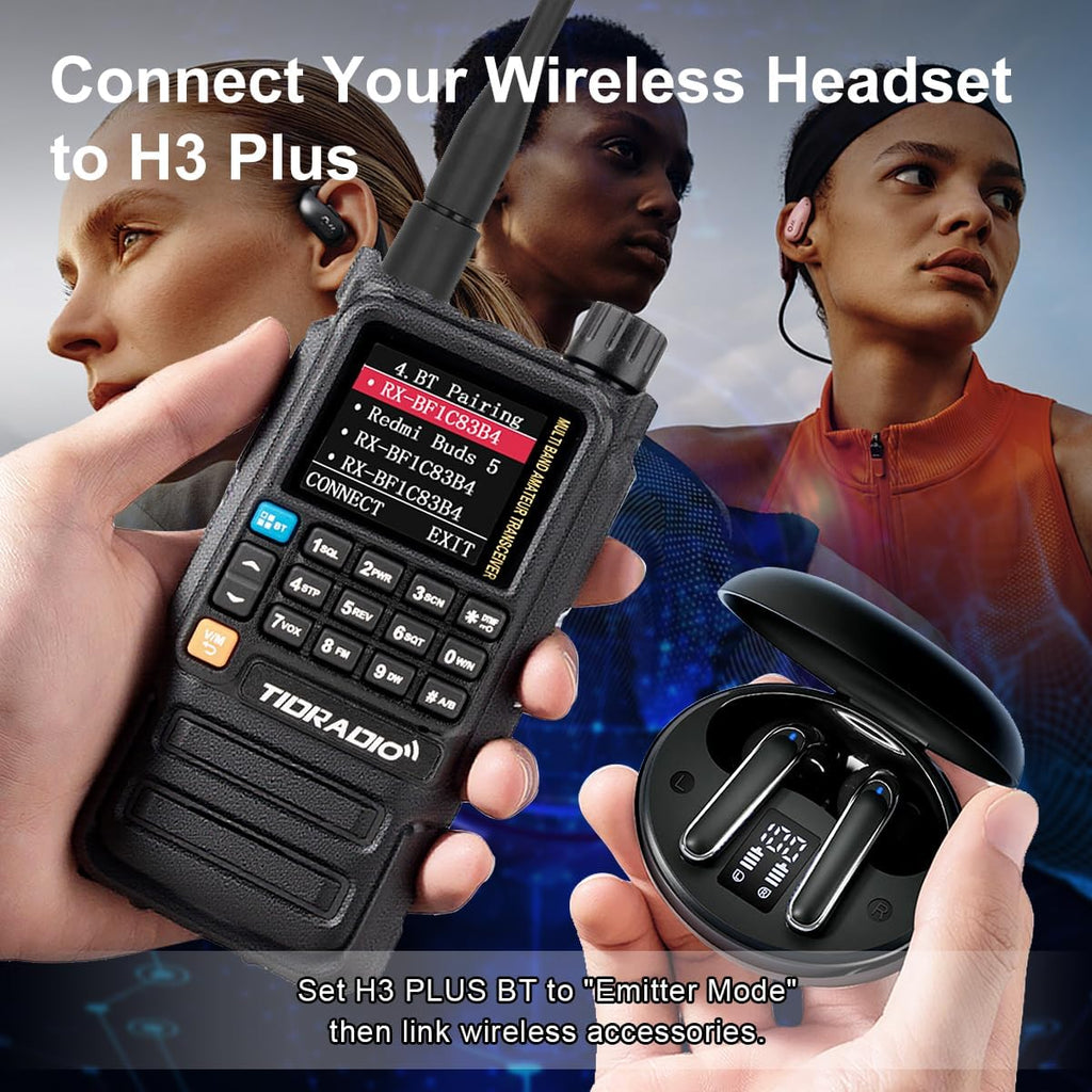 TD-H3 Plus Ham Radio Handheld Multi-Band Walkie Talkies Long Range, Online Upgrade, APP Wireless Programming