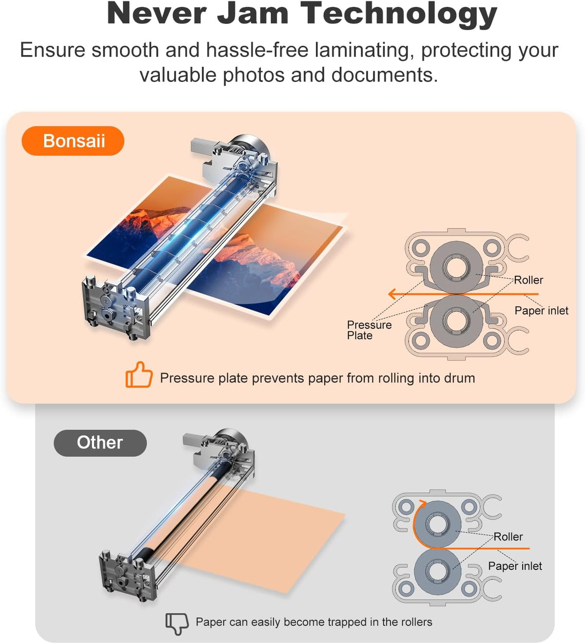 9 Inch Thermal Laminator, Jam-Free Personal Laminating Machine | 3-min fast preheat, 270mm/min, fits Letter/photo/ID