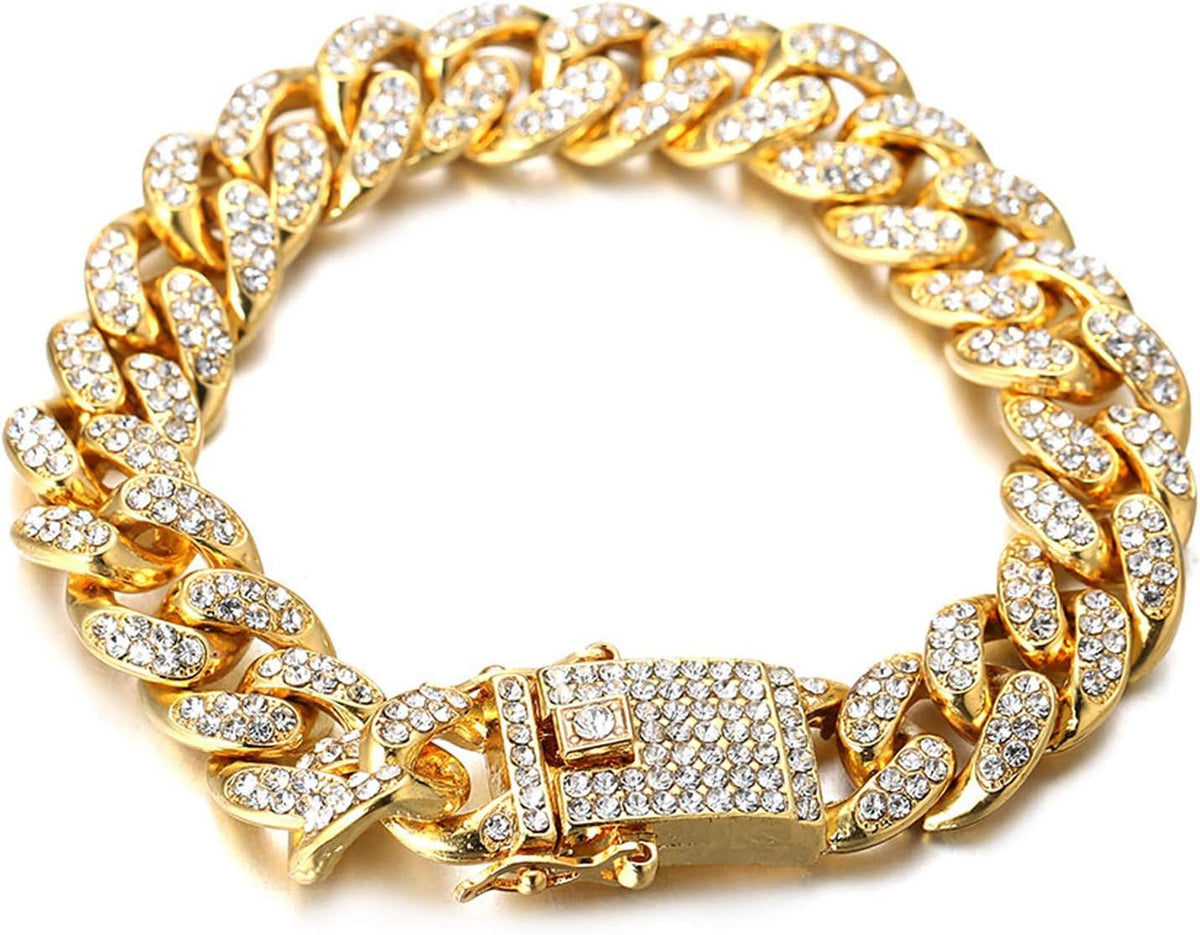 Gold Chain for Men - The Royal - Iced Out 14/20MM Gold/Platinum White/Rose Gold/Rhodium Black Cuban Link Chain