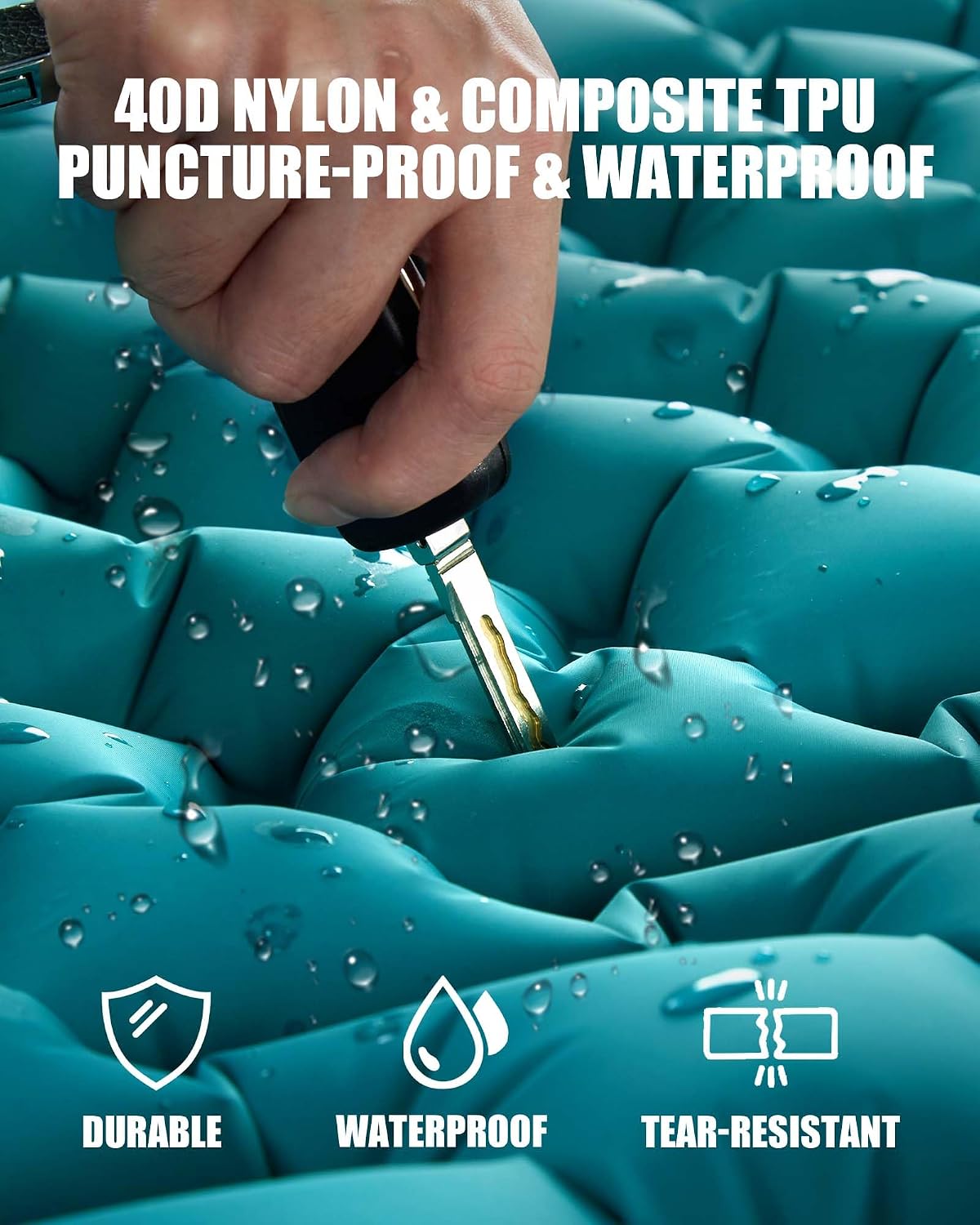 Camping Sleeping Pad with Pillow: Extra Thick 3.9 inch Ultralight Self Inflating Air Mat, Compact Lightweight