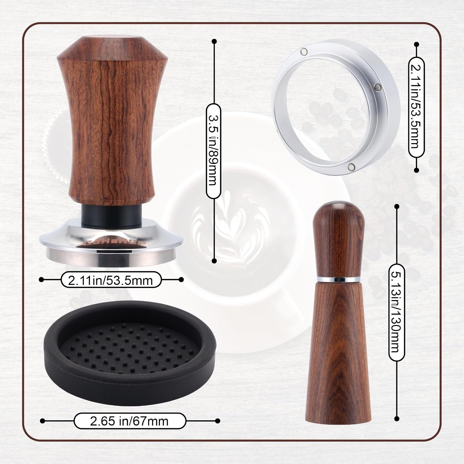 53.5mm Espresso Accessories Kit with Tamper, WDT Tool and Funnel