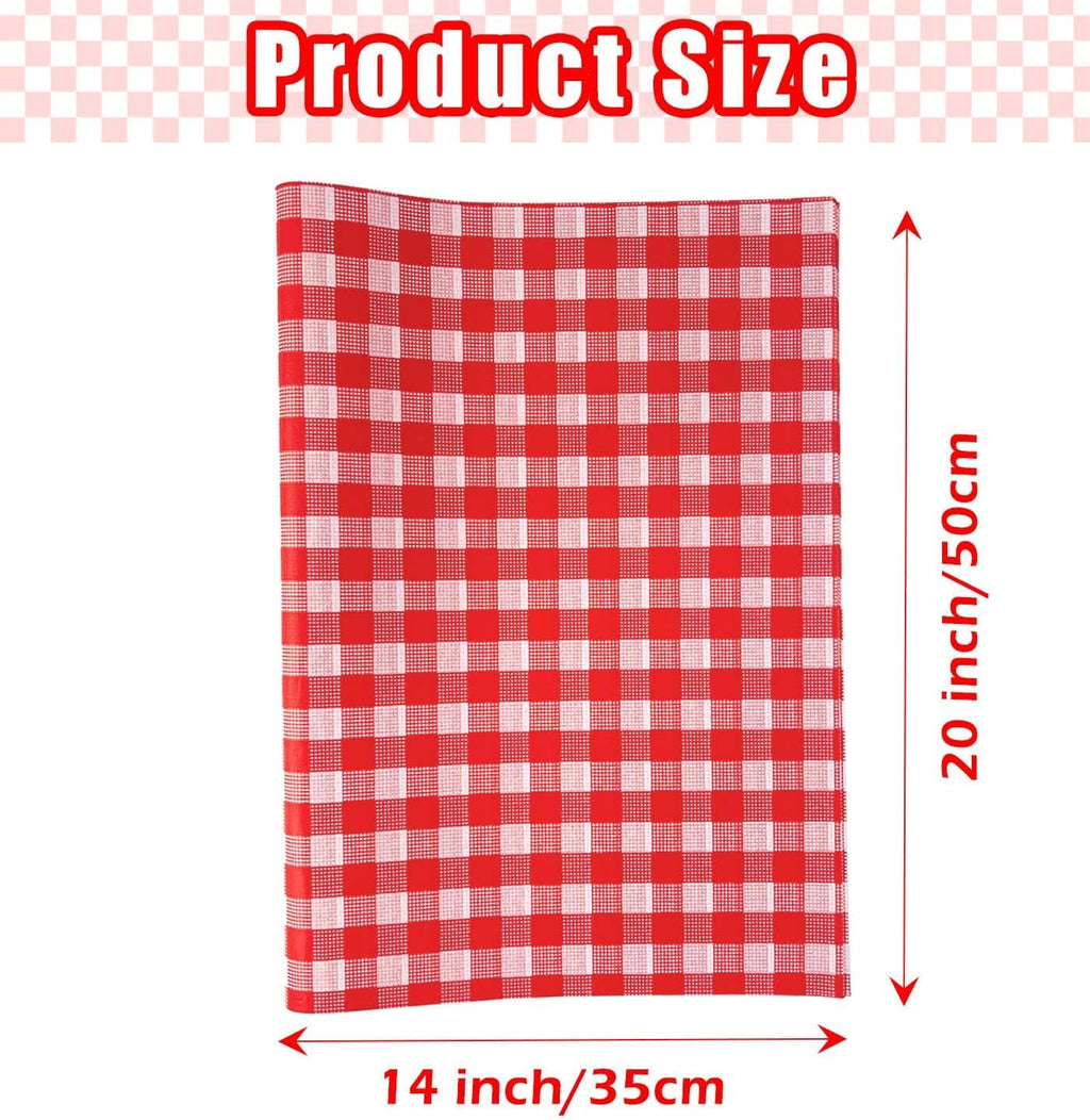 100 Sheets Gingham Tissue Paper 14 x 20 Inches Red and White Checkered Tissue Paper for Gift Bags Bulk Wrapping
