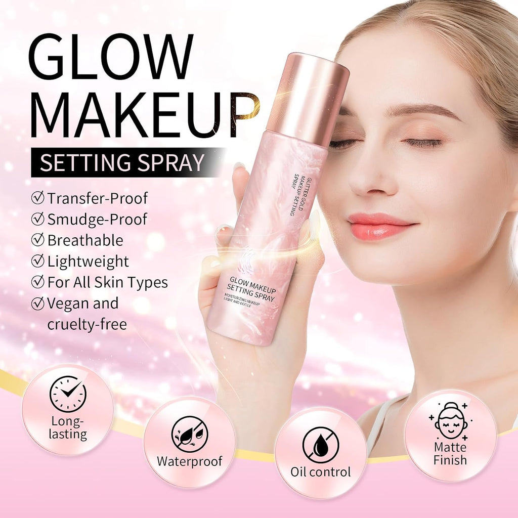 Glow Makeup Setting Spray, Shimmer Dewy Hydrating Setting Spray