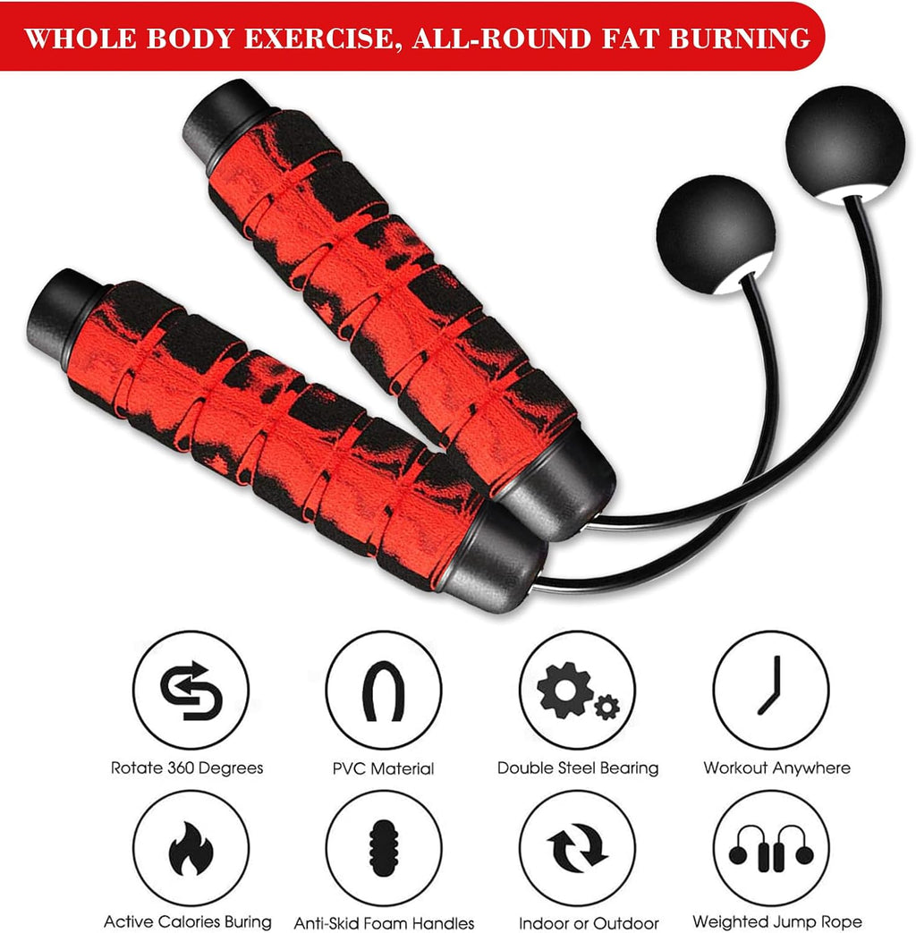 Weighted Cordless Jump Rope for Fitness[Suitable for Different Ages and Levels] Ropeless Jump Rope for Boxing MMA WOD