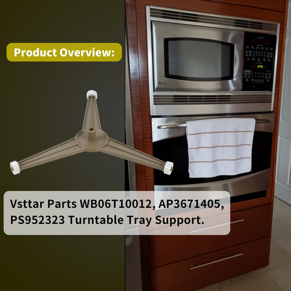 WB06T10012 Microwave Turntable Tray Support Compatible with GE Microwave