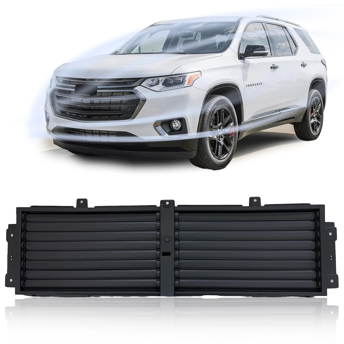 CarPartsDepot Front Upper Active Grille Shutter for 18-19 Chevy Traverse