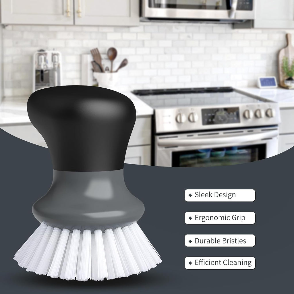 Dish Scrub Brush, Palm Brush Dish Scrubber, Gray, Pack of 2