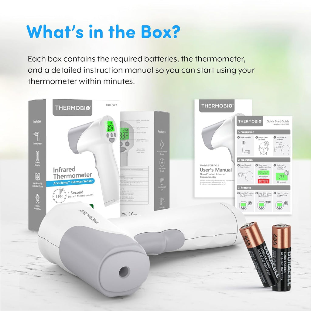 Medical Grade FSA-HSA Eligible Heavy Duty Touchless Infrared Forehead Thermometer
