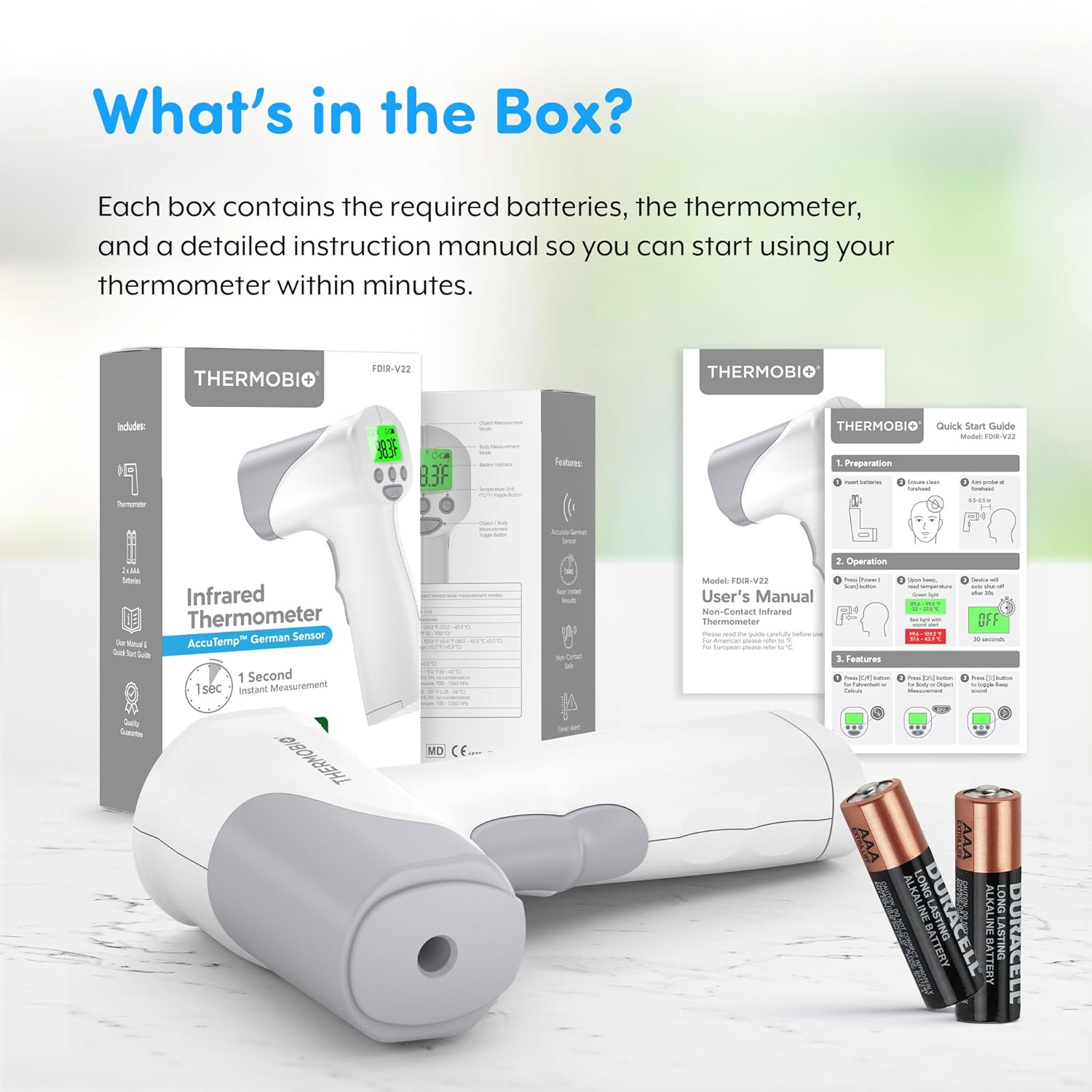Medical Grade FSA-HSA Eligible Heavy Duty Touchless Infrared Forehead Thermometer