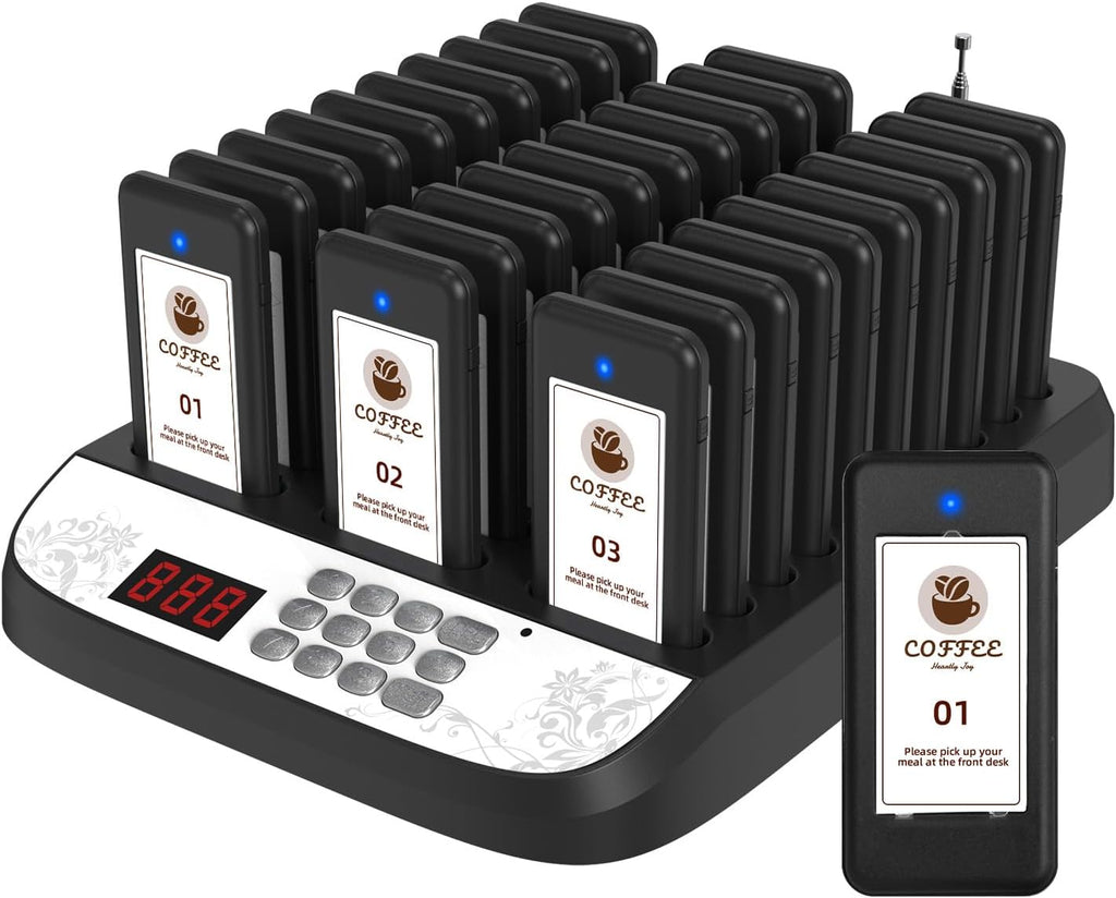Restaurant Pager System, Beeper Pager for Restaurant,30 Buzzers