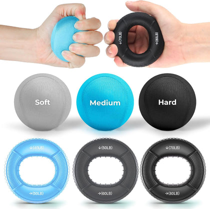 Hand Gripper Strengthener Set - Hand Grip Strengthener, Stress Balls for Adults,Grip Strength Trainer for Hand